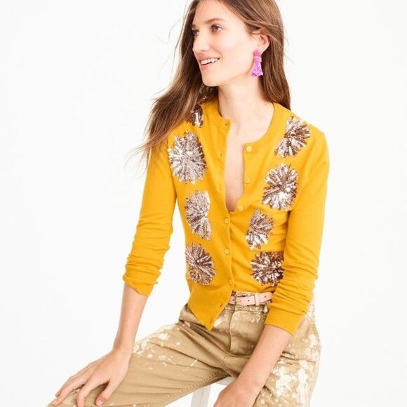 J.CREW Jackie Cardigan sweater sequin embellished L NWT - Picture 2 of 10